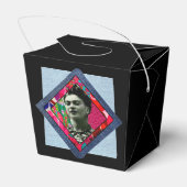Frida Kahlo Retro Pink Denim Geschenkschachtel (Rückseite)