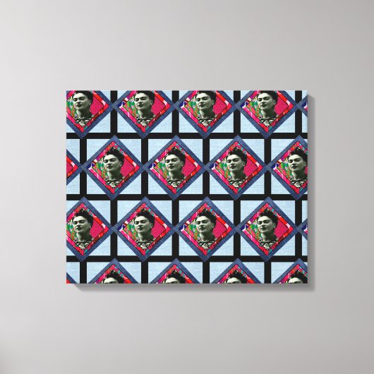 Frida Kahlo Retro Pink Denim Leinwanddruck (Vorderseite)