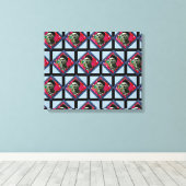 Frida Kahlo Retro Pink Denim Leinwanddruck (Insitu (Holzboden))