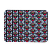 Frida Kahlo Retro Pink Denim Magnet (Horizontal)