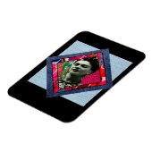 Frida Kahlo Retro Pink Denim Magnet (Linke Seite)