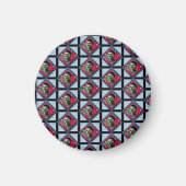 Frida Kahlo Retro Pink Denim Magnet (Vorne)