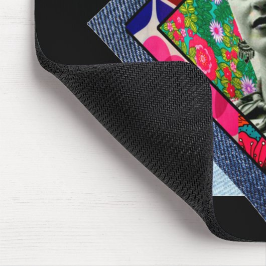 Frida Kahlo Retro Pink Denim Mousepad (Ecke)