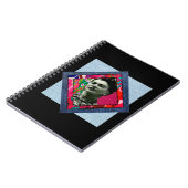 Frida Kahlo Retro Pink Denim Notizblock (Linke Seite)