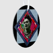 Frida Kahlo Retro Pink Denim Ornament (Vorderseite)