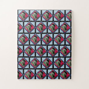 Frida Kahlo Retro Pink Denim Puzzle