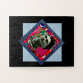 Frida Kahlo Retro Pink Denim Puzzle (Horizontal)
