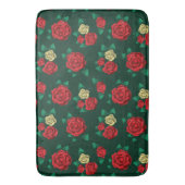 Frida Kahlo | Rotes und GoldRosen-Muster Badematte (Vorderseite Vertikal)