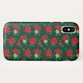 Frida Kahlo | Rotes und GoldRosen-Muster Case-Mate iPhone Hülle (Rückseite (Horizontal))