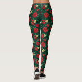 Frida Kahlo | Rotes und GoldRosen-Muster Leggings (Rückseite)