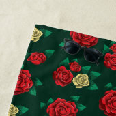 Frida Kahlo | Rotes und GoldRosen-Muster Strandtuch (Beispiel)