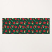 Frida Kahlo | Rotes und GoldRosen-Muster Yogamatte (Vorderseite (Horizontal))