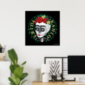 Frida Kahlo | Schädel mit Rose Kronen Poster (Heimbüro)
