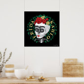 Frida Kahlo | Schädel mit Rose Kronen Poster (Küche)