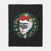 Frida Kahlo | Schädel mit Rosen-Krone Fleecedecke (Vorderseite)