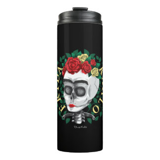 Frida Kahlo | Schädel mit Rosen-Krone Thermosbecher