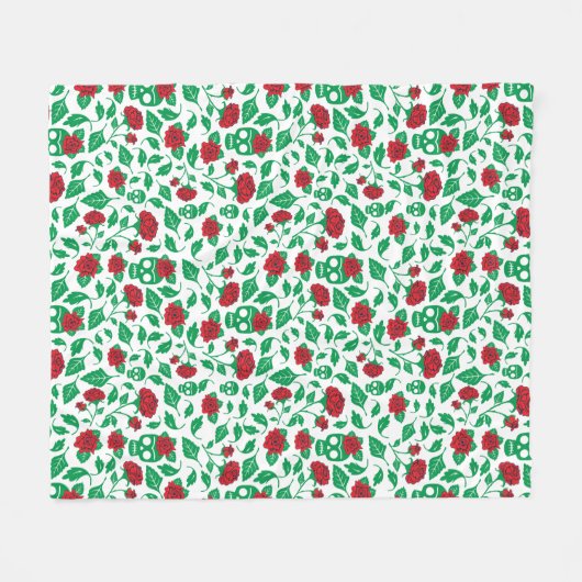 Frida Kahlo | Schädel u. Rosen Fleecedecke (Vorderseite (Horizontal))