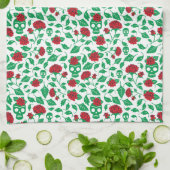 Frida Kahlo | Schädel u. Rosen Geschirrtuch (Gefaltet)