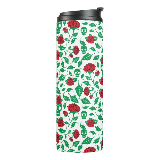 Frida Kahlo | Schädel u. Rosen Thermosbecher (Nach links gedreht)