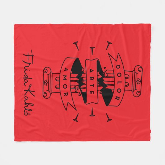 Frida Kahlo | Schmerz-Kunst-Liebe Fleecedecke (Vorderseite (Horizontal))
