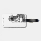 Frida Kahlo Schwarz-Weiß-Portrait Gepäckanhänger (Rückseite horizontal)