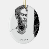 Frida Kahlo Schwarz-Weiß-Portrait Keramik Ornament (Rechts)