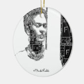 Frida Kahlo Schwarz-Weiß-Portrait Keramik Ornament (Links)