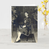 Frida Kahlo Seated Karte (Gelbe Blume)
