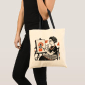 Frida Kahlo sitzend Gemälde Blumendesign Stil Tragetasche (Vorderseite (Produkt))