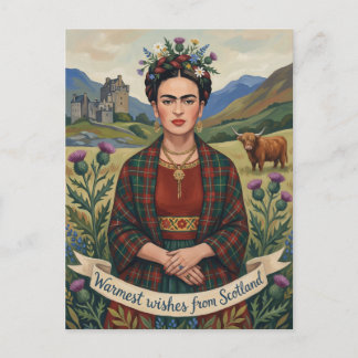 Frida Kahlo Stil Schottland Landschaftsmalerei Postkarte