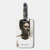 Frida Kahlo Textile Portrait Gepäckanhänger (Rückseite vertikal)