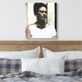 Frida Kahlo Textile Portrait Leinwanddruck (Insitu (Schlafzimmer))