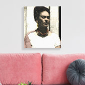 Frida Kahlo Textile Portrait Leinwanddruck (Insitu (Wohnzimmer))