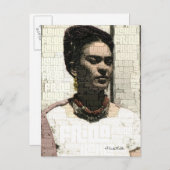 Frida Kahlo Textile Portrait Postkarte (Vorne/Hinten)