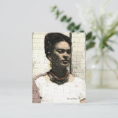 Frida Kahlo Textile Portrait Postkarte (Stehend Vorderseite)