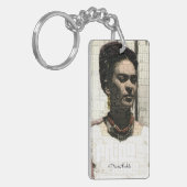 Frida Kahlo Textile Portrait Schlüsselanhänger (Vorderseite links)