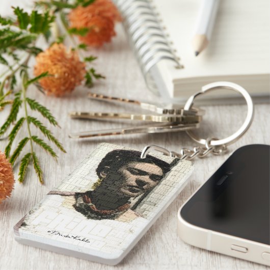 Frida Kahlo Textile Portrait Schlüsselanhänger (Vorderseite rechts)