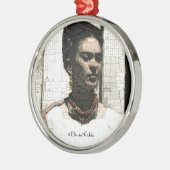 Frida Kahlo Textile Portrait Silbernes Ornament (Links)