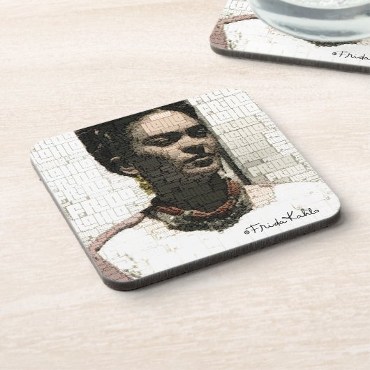 Frida Kahlo Textile Portrait Untersetzer (Linke Seite)