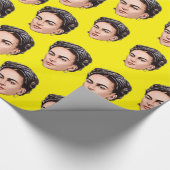Frida Kahlo Toon Illustration Face Pattern Geschenkpapier (Ecke)