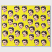 Frida Kahlo Toon Illustration Face Pattern Geschenkpapier (Flach)