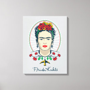Frida Kahlo Vintage Floral Leinwanddruck