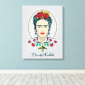 Frida Kahlo Vintage Floral Leinwanddruck (Insitu (Holzboden))