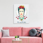 Frida Kahlo Vintage Floral Leinwanddruck (Insitu (Wohnzimmer))