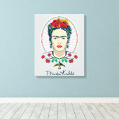 Frida Kahlo Vintage Floral Leinwanddruck (Insitu (Holzboden))