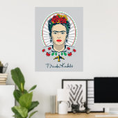 Frida Kahlo Vintage Floral Poster (Heimbüro)