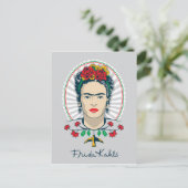 Frida Kahlo Vintage Floral Postkarte (Stehend Vorderseite)