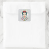 Frida Kahlo Vintage Floral Quadratischer Aufkleber (Tasche)