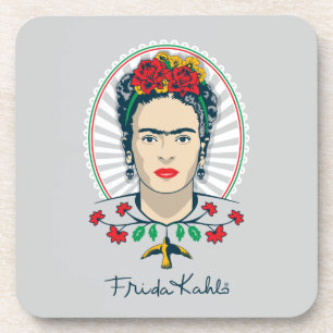 Frida Kahlo   Vintage Floral Untersetzer