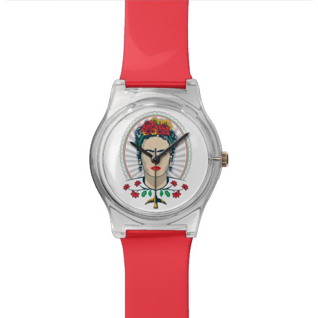 Frida Kahlo | Vintages Blumen Armbanduhr (Nahaufnahme)